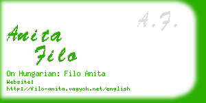 anita filo business card